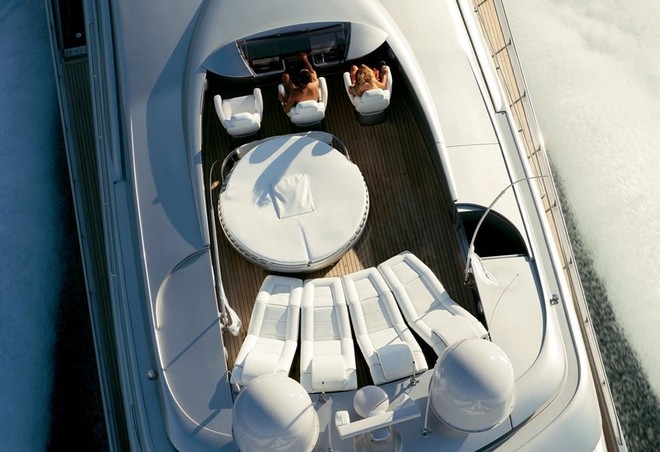Wind in your hair – the style-setting flybridge of the 115 © Ocean Magazine http://www.oceanmagazine.com.au/